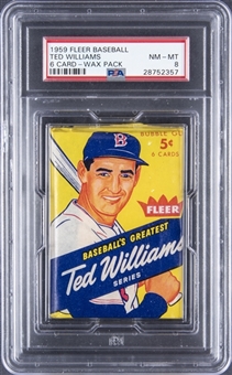 1959 Fleer Baseball Wax Pack "Ted Williams" - PSA NM-MT 8